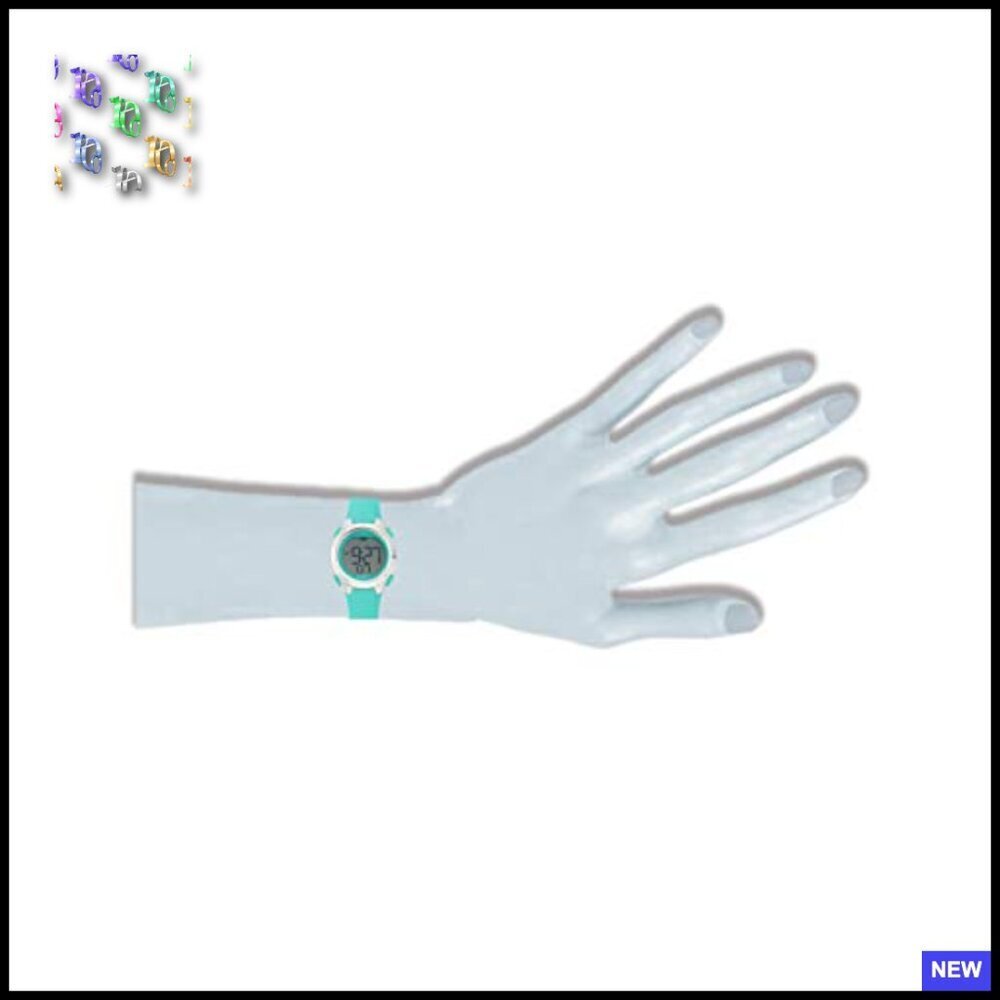 Digital Chronograph Watch Petite Resin Strap Minimal Sporty Everyday Wear - Picture 3 of 6